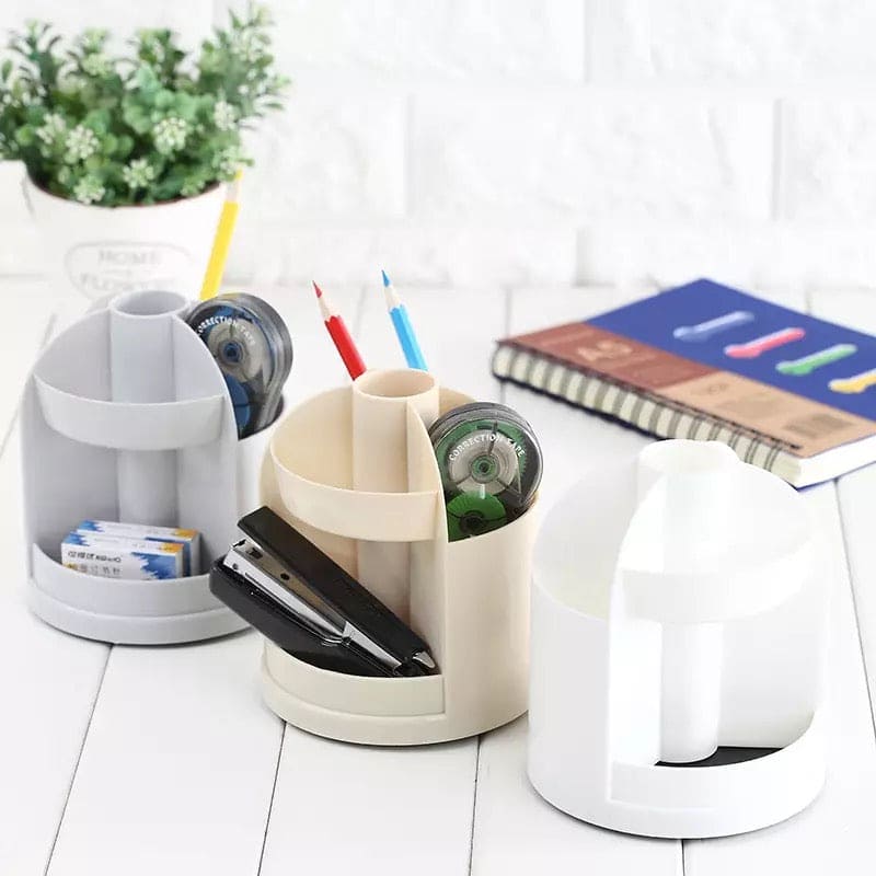 360˚ Degree Rotatable Desktop Pen Organizer, 3 Slots Spinning Pencil Pen Desk Organizers, Creative Pen Pencil Holder, Makeup Storage Container 360˚ Degree Rotatable Desktop Pen Organizer, 3 Slots Spinning Pencil Pen Desk Organizers, Creative Pen Pencil Holder, Makeup Storage Container